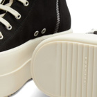 Rick Owens DRKSHDW Men's Cargo Sneakers in Black/Milk