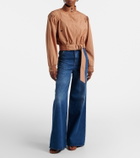 Chloé Gathered belted cotton poplin jacket