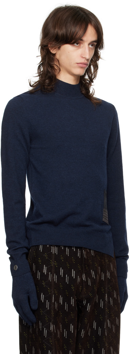 HYEIN SEO Navy Military Turtleneck & Gloves Set
