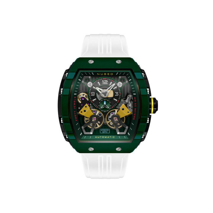 Photo: Nubeo Magellan Automatic Green Dial Mens Watch NB-6100-03