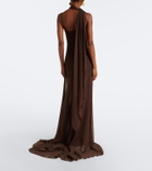 Blumarine Scarf-detail draped gown