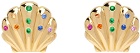 BRENT NEALE Gold Small Rainbow Shell Stud Earrings