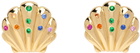 BRENT NEALE Gold Small Rainbow Shell Stud Earrings