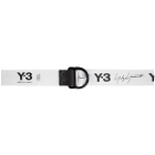 Y-3 White and Black Logo Belt