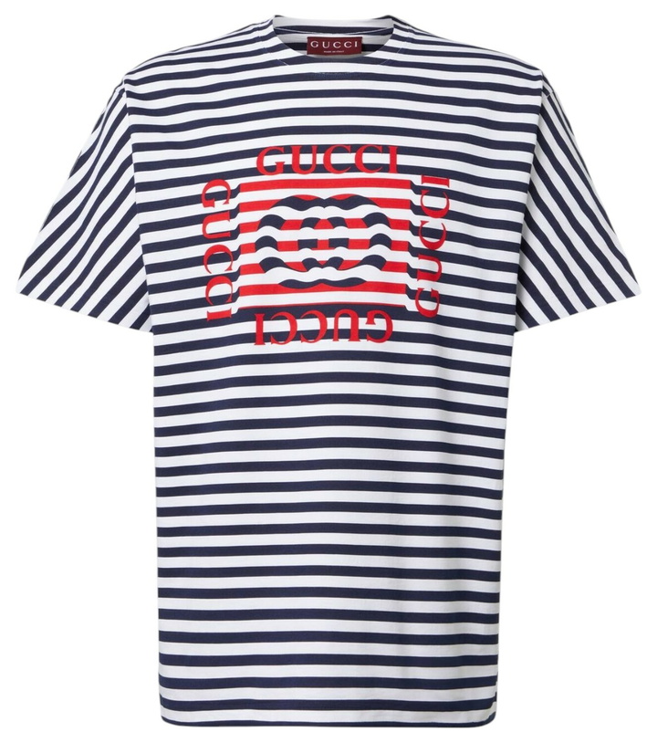 Photo: Gucci Logo striped cotton jersey T-shirt