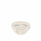 Alec Doherty Snail Ring in Silver/Diamond
