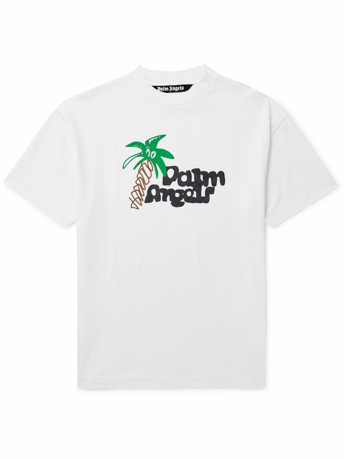 Palm Angels - Printed Cotton-Jersey T-Shirt - White Palm Angels