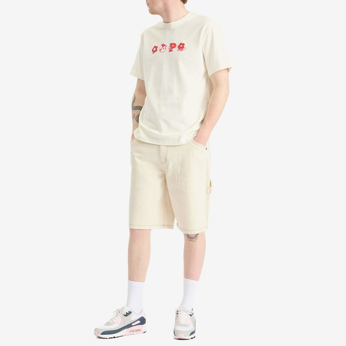 Pawa Speed Sports Men's Monogram T-Shirt in Cream