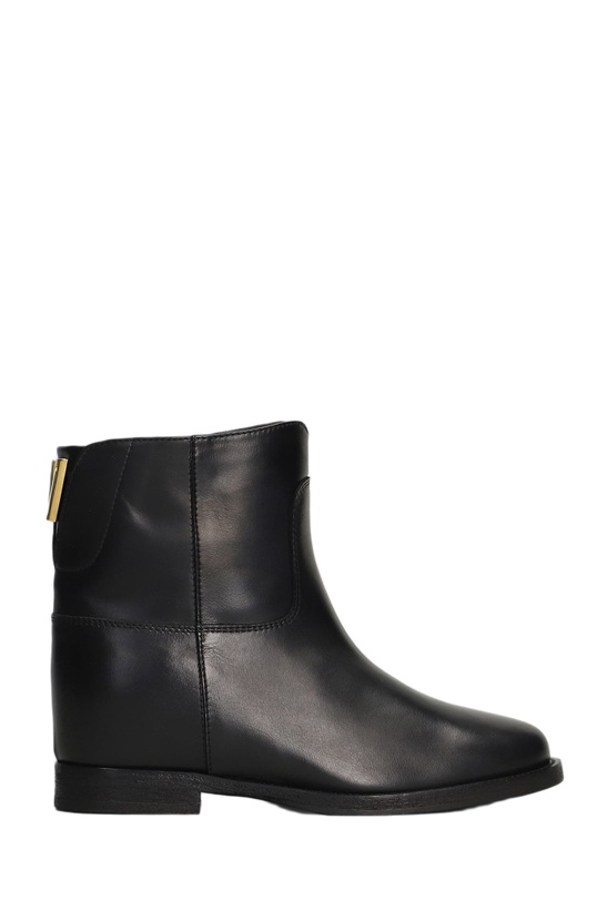 Photo: Via Roma 15 Ankle Boots Inside Wedge In Black Leather