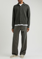 Axel Arigato Ode Collared Wool-blend Cardigan Dark Grey