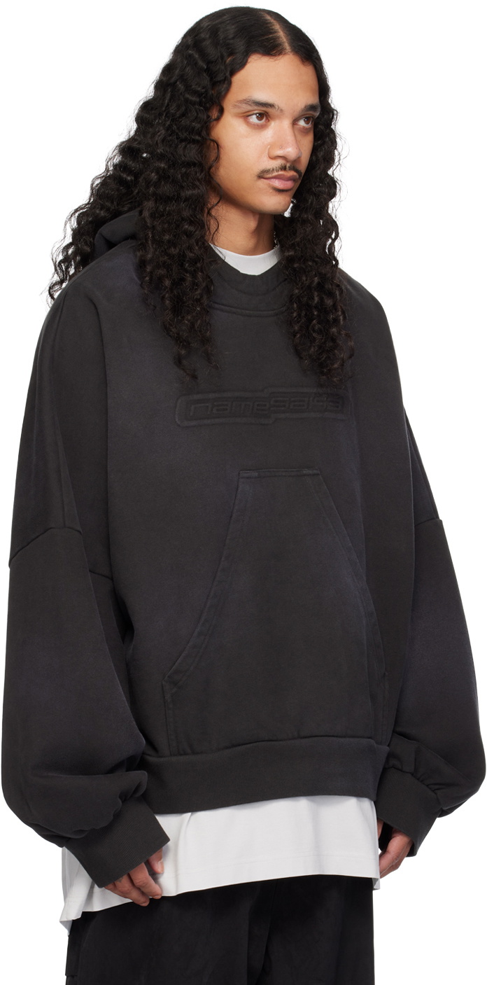NAMESAKE Black Ports Washed Pop-Up Hoodie