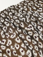 Needles - Wide-Leg Leopard-Jacquard Cupro-Blend Shorts - Brown