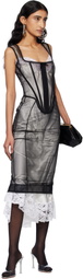 Dilara Findikoglu Black Optimistic Thoughts Midi Dress