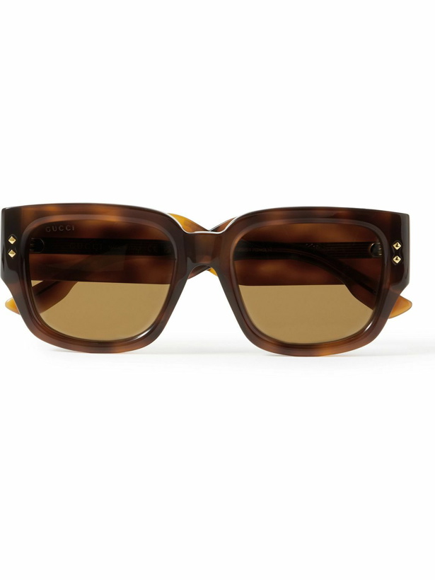 Photo: Gucci Eyewear - Square-Frame Tortoiseshell Acetate Sunglasses