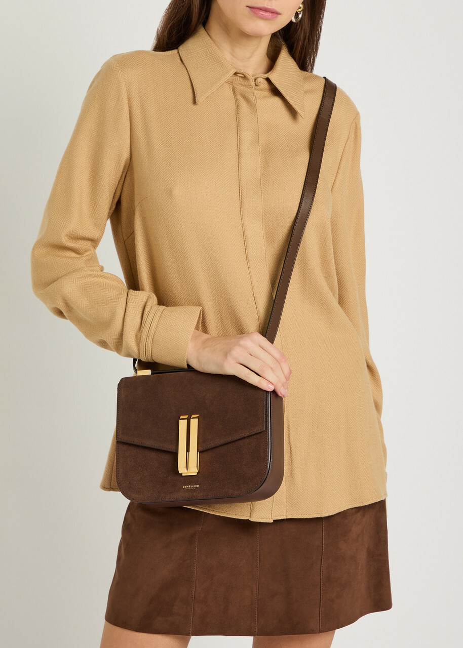 Demellier The Vancouver Grained Leather Cross-body bag - Dark Brown - One Size
