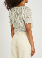 Alice + Olivia Mclaine Floral-print Cotton Blouse Multicoloured