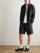 RRL - Hawkes Wide-Leg Pleated Cotton-Twill Shorts - Black