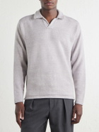 Inis Meáin - Wool and Linen-Blend Polo Shirt - Gray