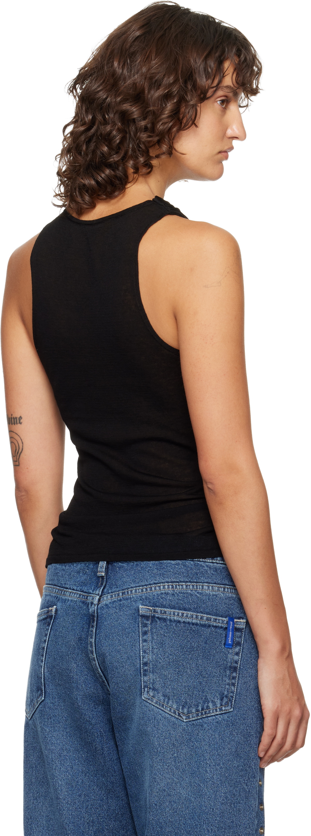 Paloma Wool Black Oliveti Tank Top