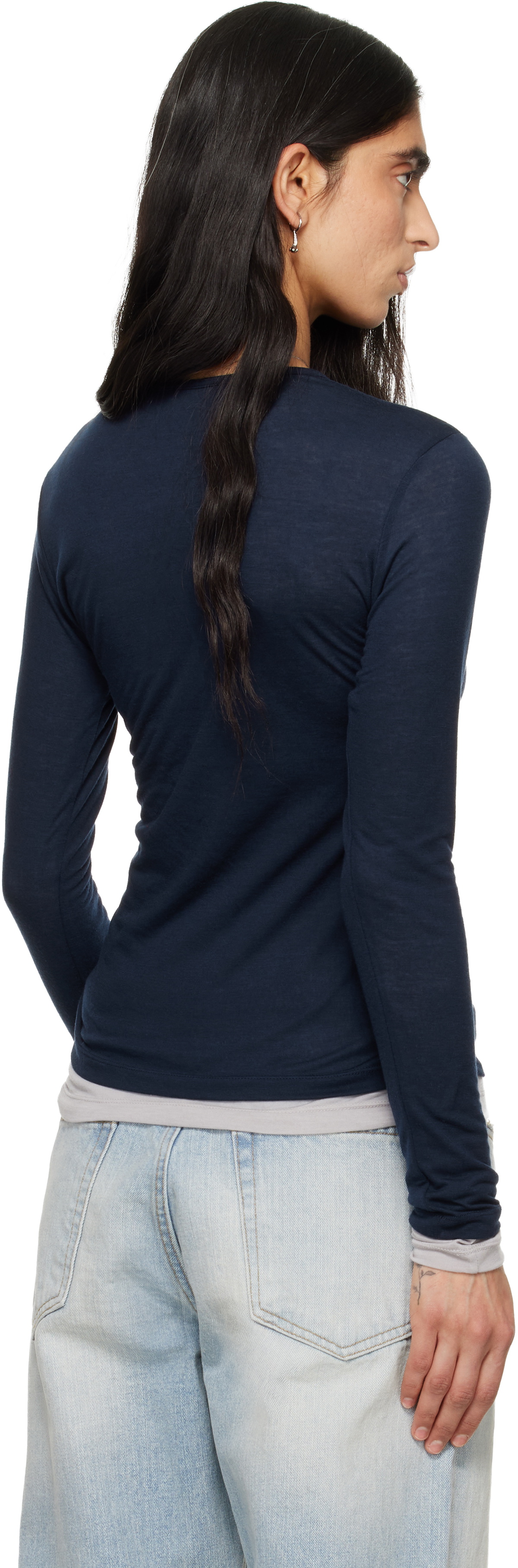 TONYWACK Navy Layered Long Sleeve T-shirt