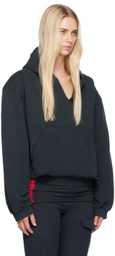 GREG ROSS SSENSE Exclusive Black V-Neck Hoodie