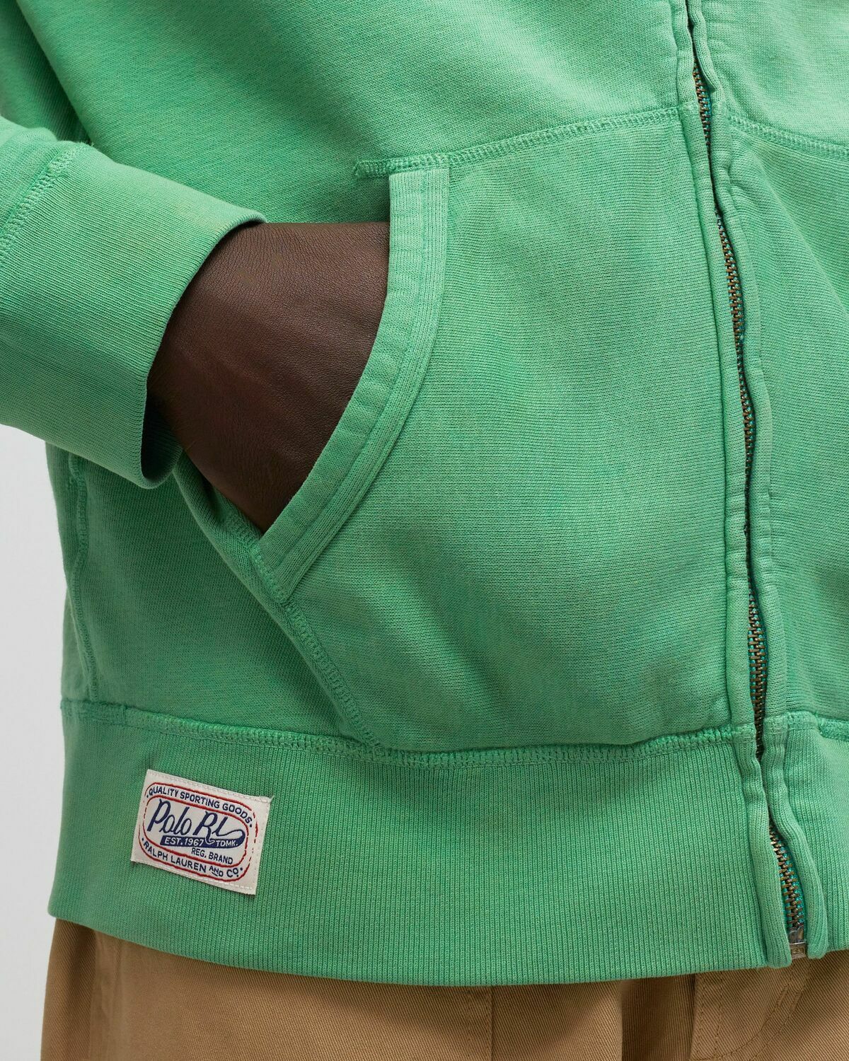 Polo Ralph Lauren Fullzip Hooded Sweatshirt Green Hoodies|Zippers