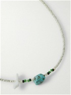 KAPITAL - Silver-Tone, Turquoise and Shell Beaded Sunglasses Chain