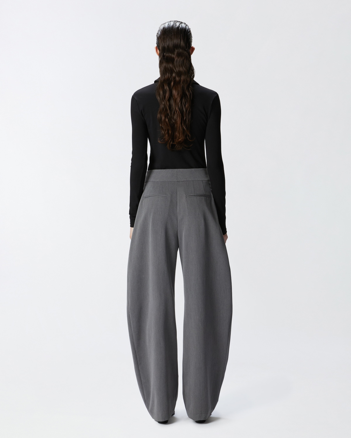 Pinko Wide Leg Tailored Trousers With Darts Excalibur Grey