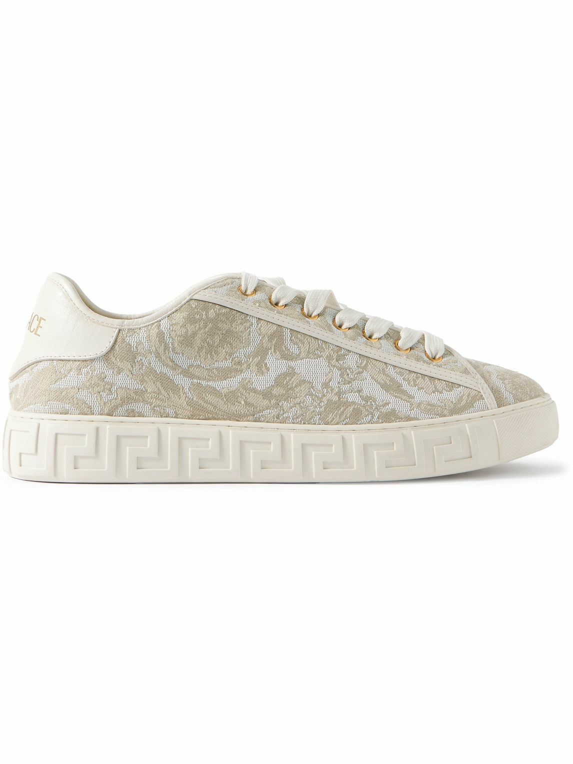Versace - Greca Baroque Panelled Jacquard Sneakers - Neutrals