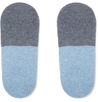 Anonymous Ism - Two-Tone No-Show Cotton-Blend Socks - Blue