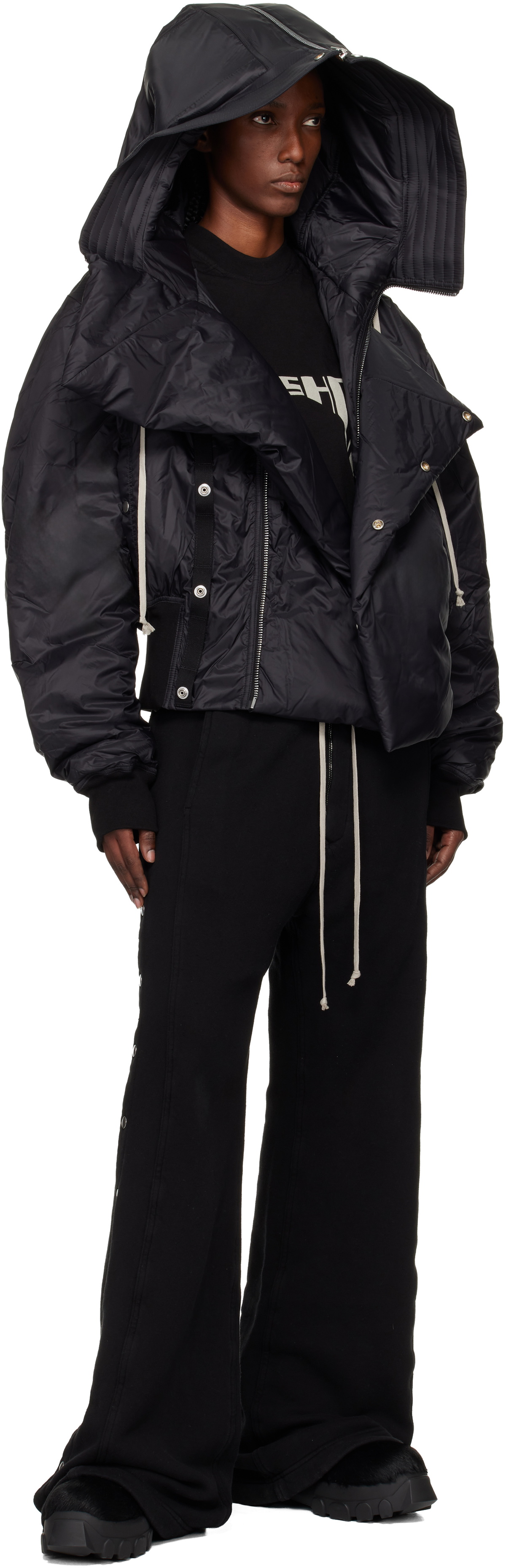 Rick Owens DRKSHDW Black Concordians Cropped Alice Bomber Jacket
