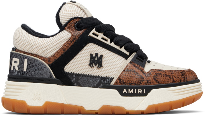 Photo: AMIRI Off-White & Brown Snake MA-1 Sneakers