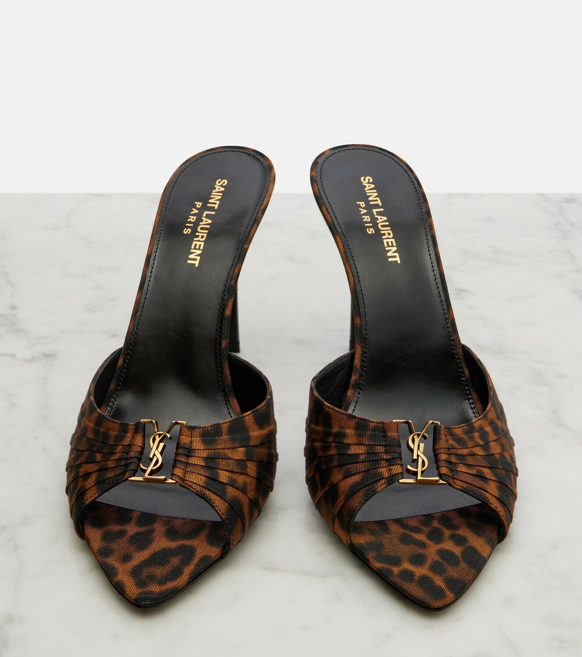 Saint Laurent Babylone Cassandre grosgrain mules