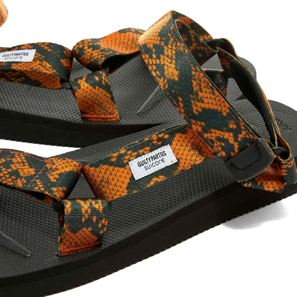 Wacko Maria x Suicoke DEPA Sandal in Orange Snake Wacko Maria