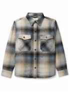 Corridor - Kingston Checked Recycled Cotton-Blend Flannel Overshirt - Blue
