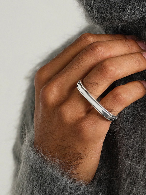 Photo: HOORSENBUHS - Bonded Double Barrel Knuckle Sterling Silver Ring - Silver