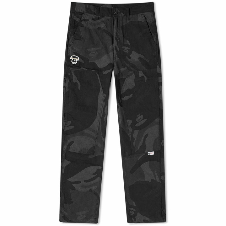 Photo: Men's AAPE College Jacquard Camo Pants in Black