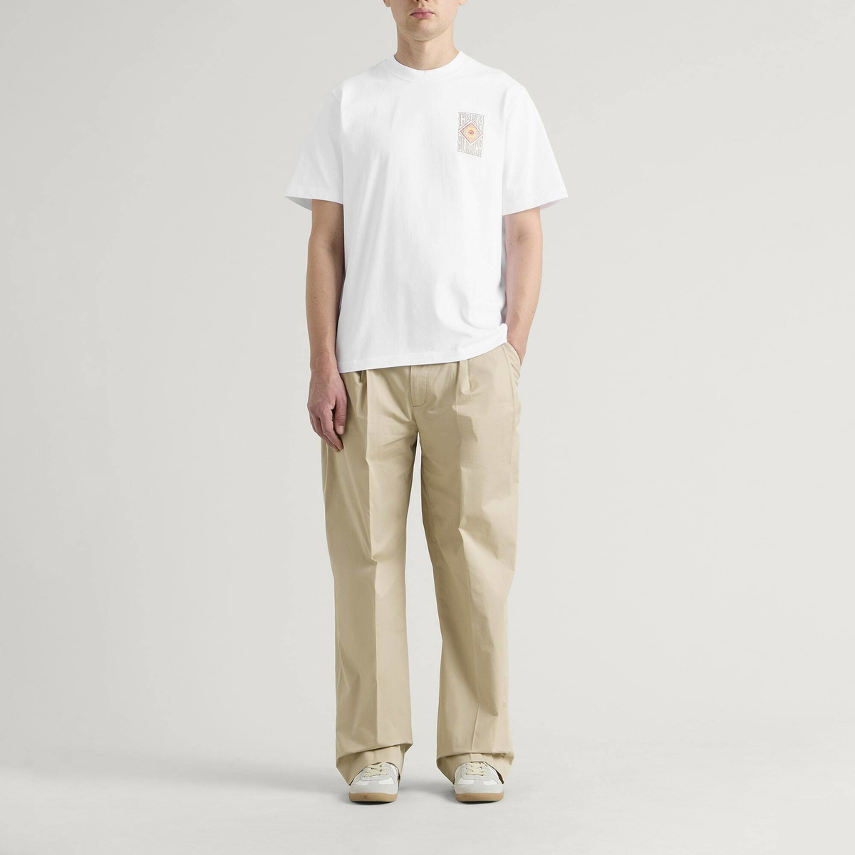 Casablanca Men's Hermons Mirage Printed Classic T-Shirt in White
