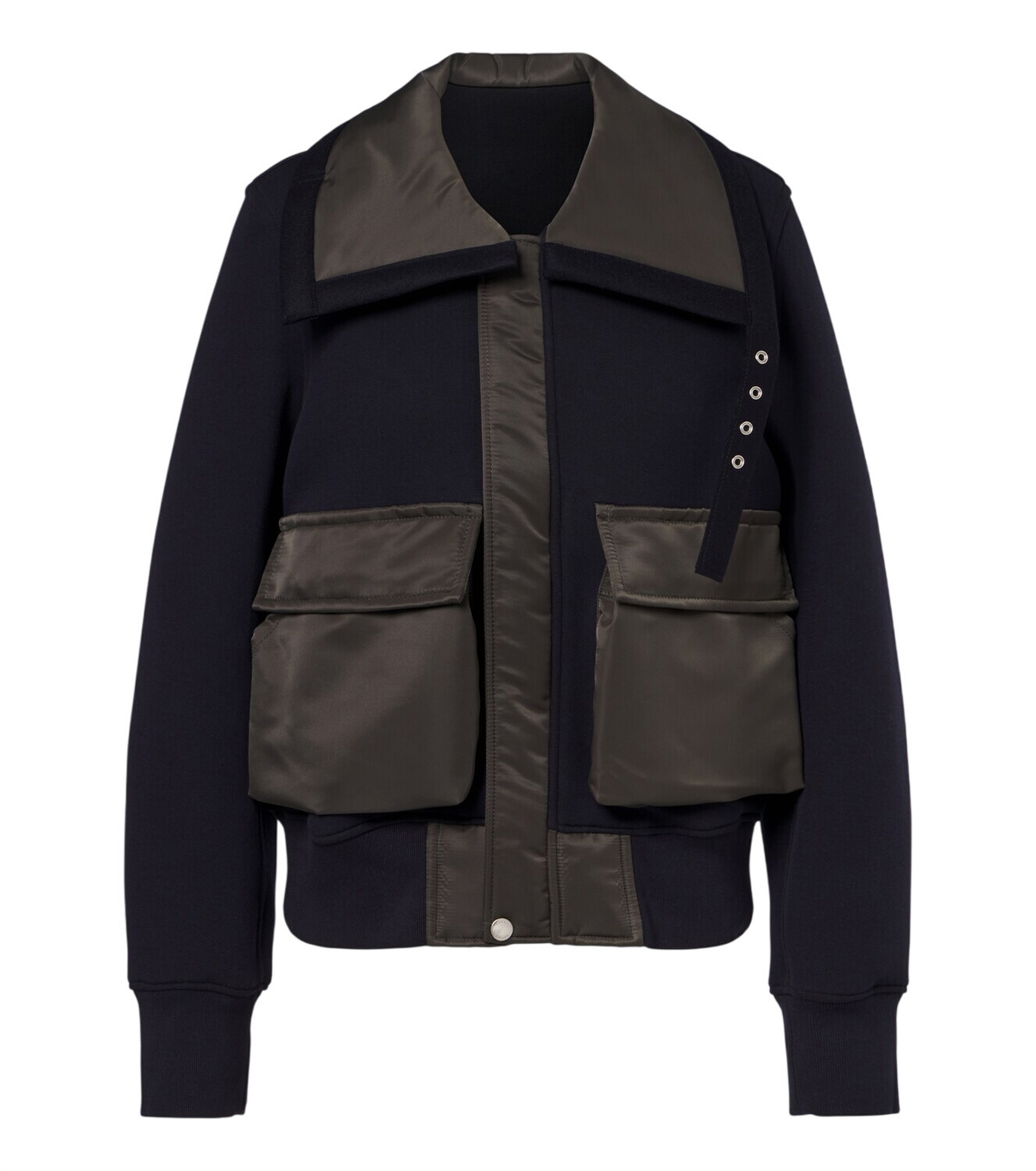 Sacai Black Embroidered Lace Bomber Jacket Sacai