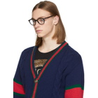 Gucci Black Oval Bee Glasses