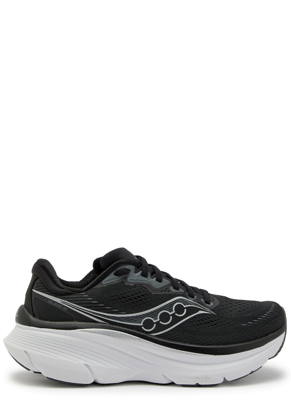 Photo: Saucony Guide 19 Mesh-knit Sneakers Black And Silver