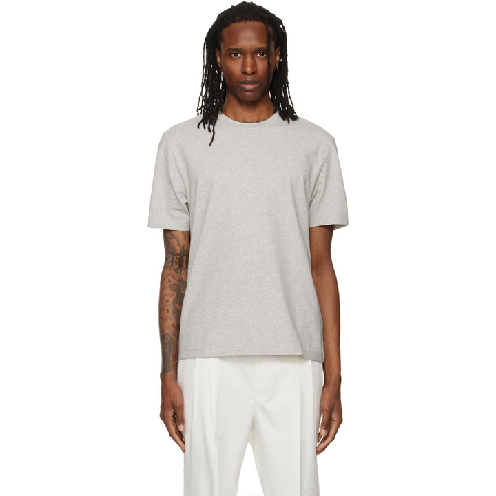 Photo: BOSS Gray Relaxed-Fit Layered Logo Print T-shirt