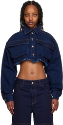 Lado Bokuchava Blue Cropped Denim Jacket