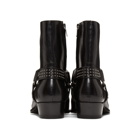 Saint Laurent Black Kangaroo-Look Wyatt Harness Stud Boots