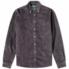 Gitman Vintage Men's Button Down Heavy Corduroy Shirt in Grey
