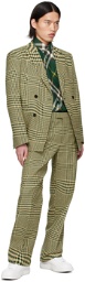 Burberry Green & Beige Double-Breasted Blazer