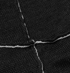 Isabel Benenato - Slim-Fit Embroidered Linen Cardigan - Black