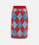 Alanui - Bandana Argyle wool-blend skirt