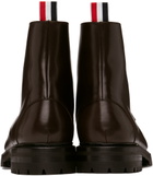 Thom Browne Brown Commando Sole Apron Stitch Boots