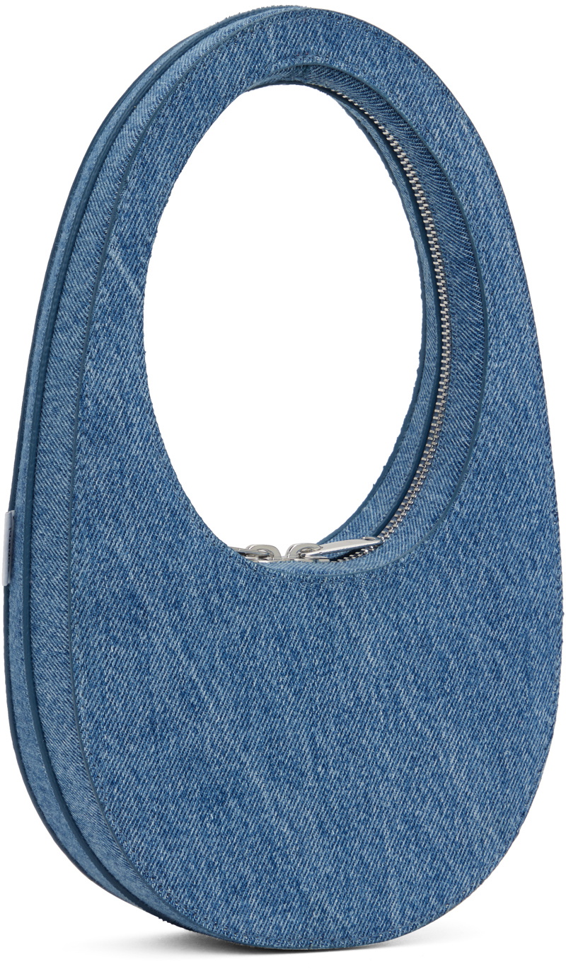 トートバッグ Coperni FW24 'Denim Swipe Bag' handbag (COPBA01252 BLU) Coperni Blue Mini Swipe Denim Bag Coperni